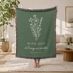 With God All Things Are Possible Woven Blanket