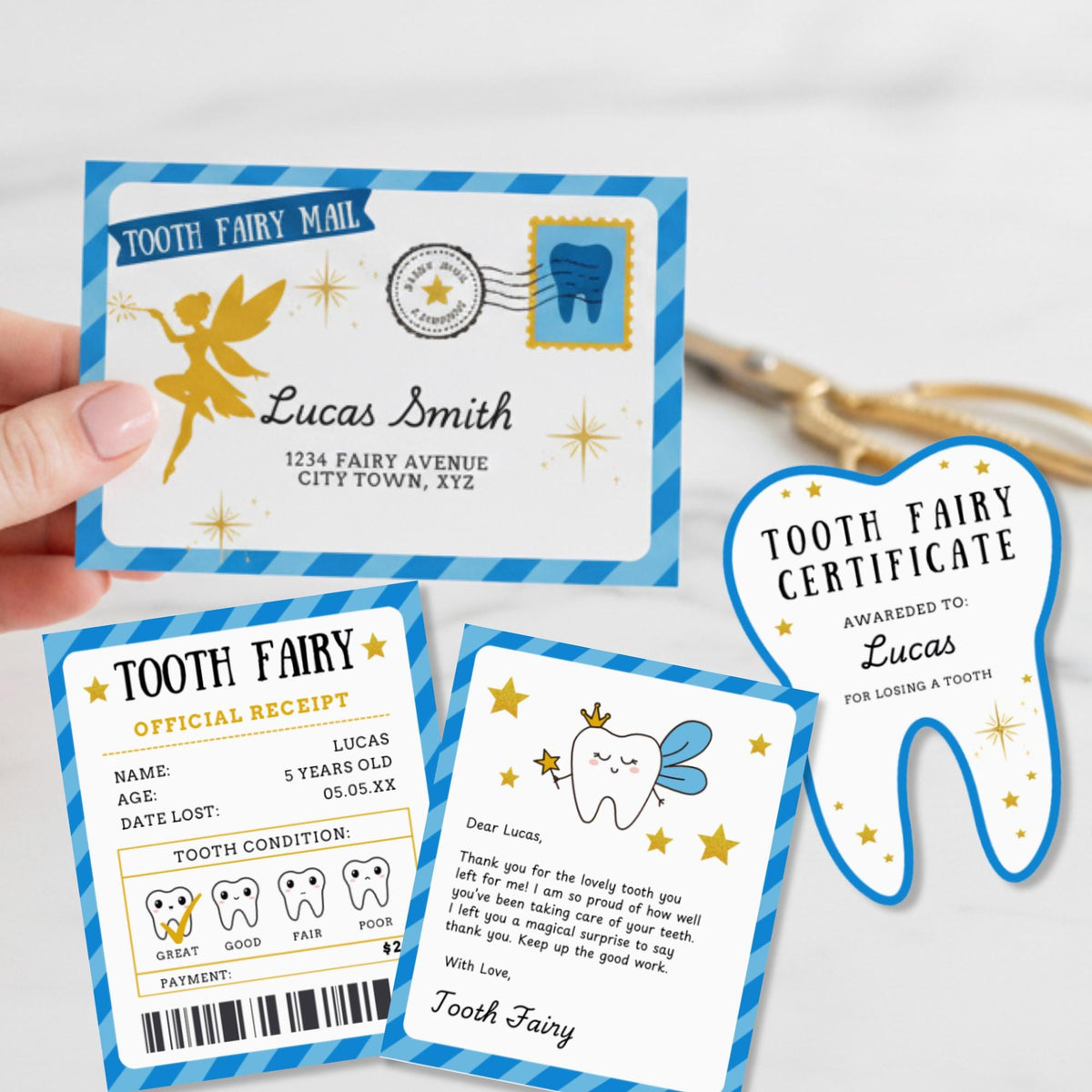 Blue Tooth Fairy Letter Kit
