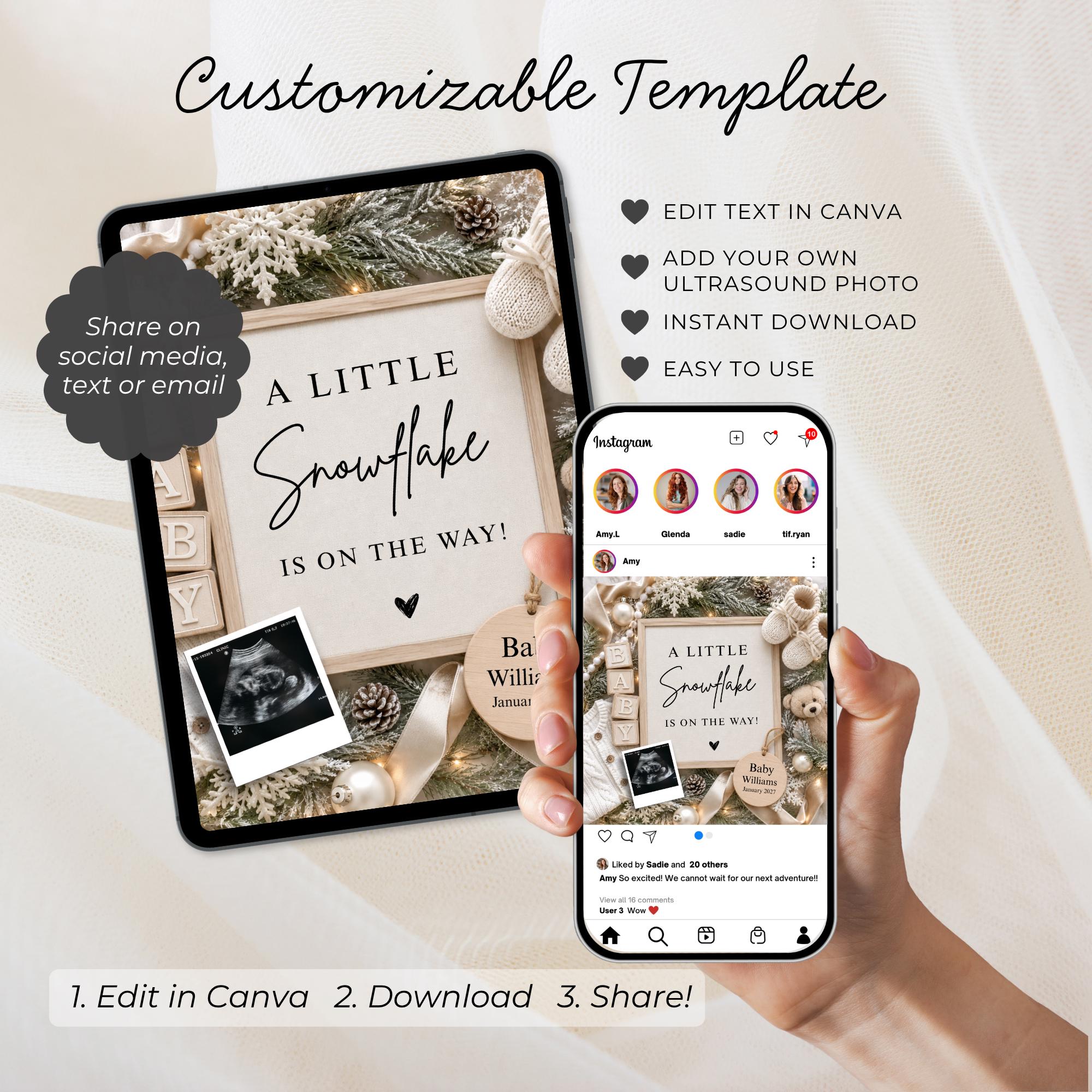 Digital Pregnancy Announcment Template
