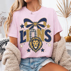 Coquette Faux Glitter Lions Mascot Shirt