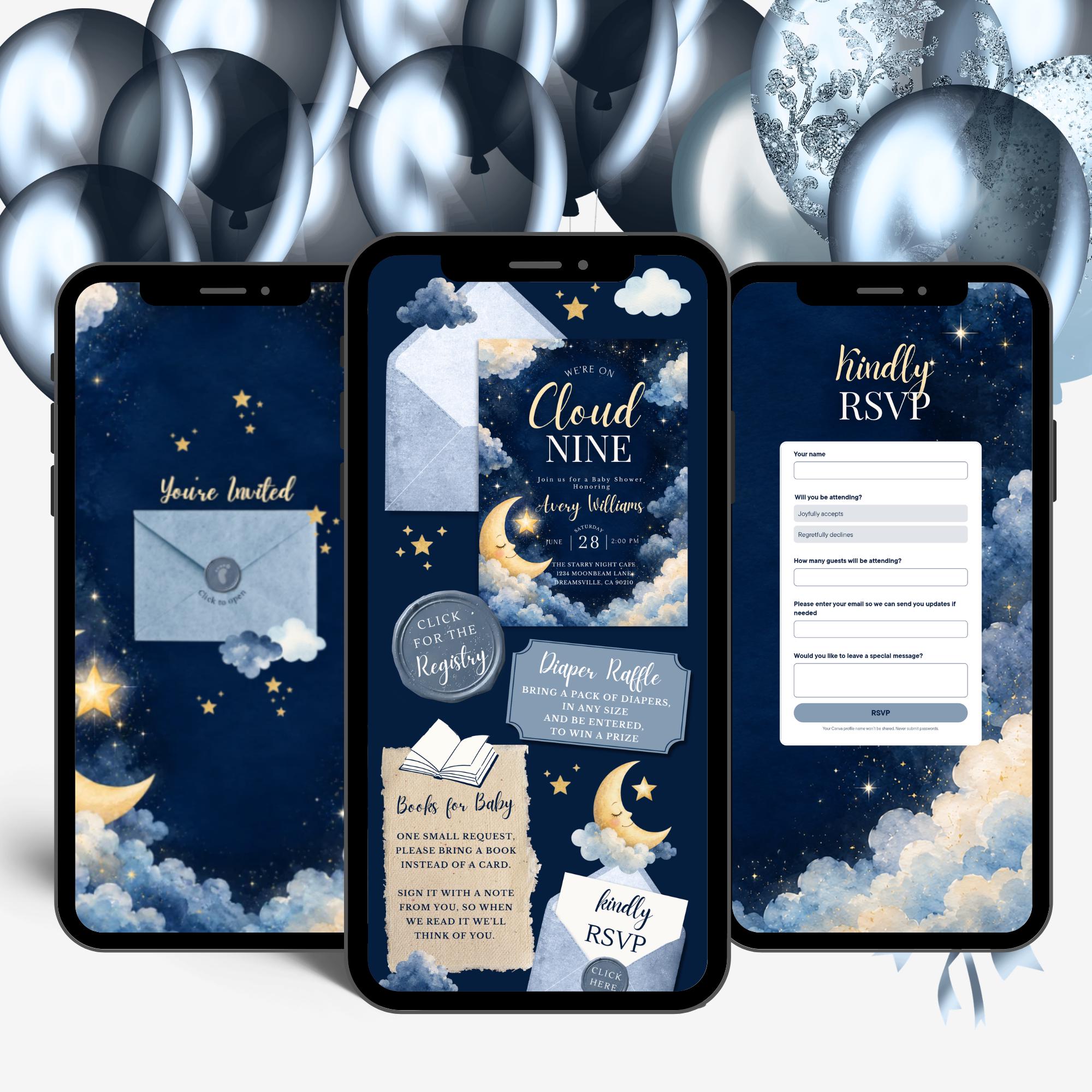 Moon & Stars Shower Website Invitation