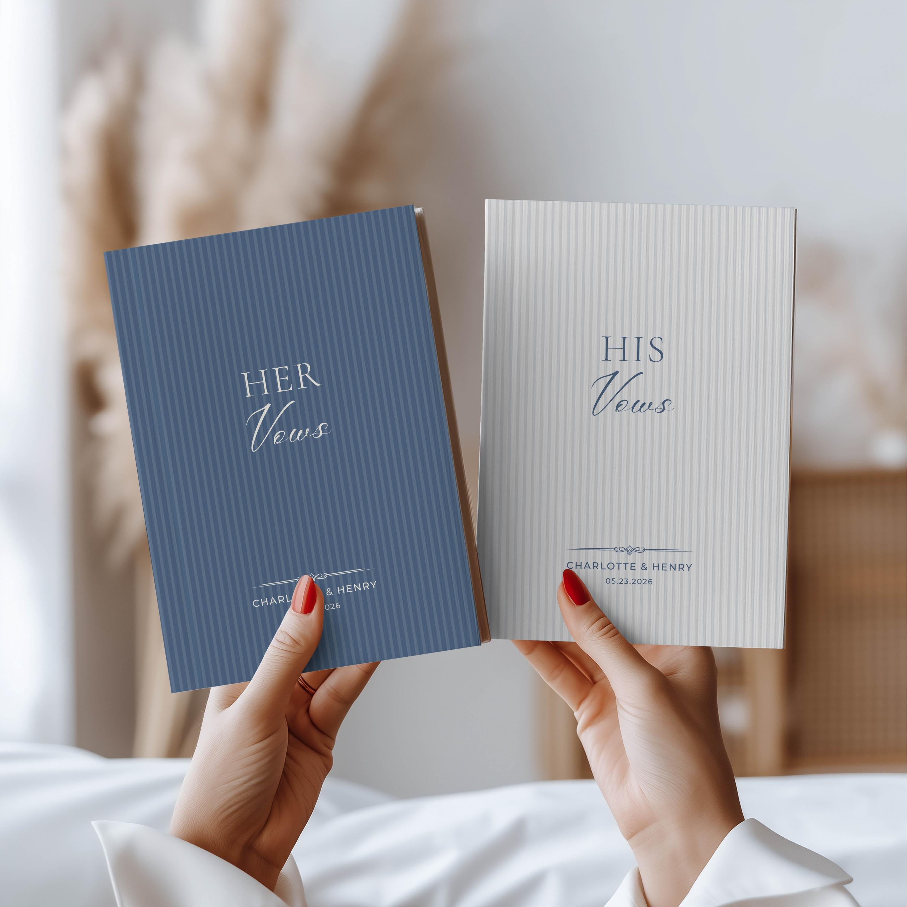 Personalized Stripe Wedding Vow Book
