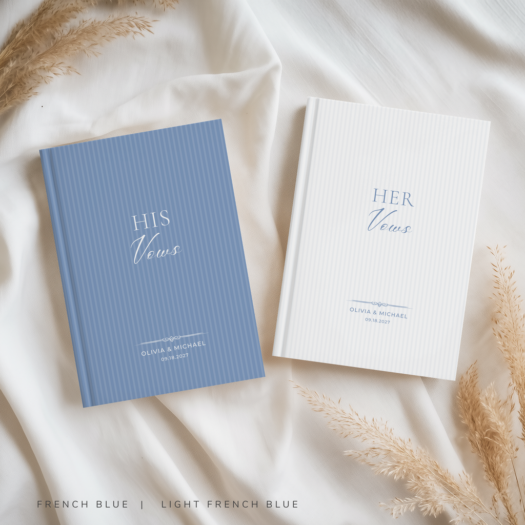 Personalized Stripe Wedding Vow Books
