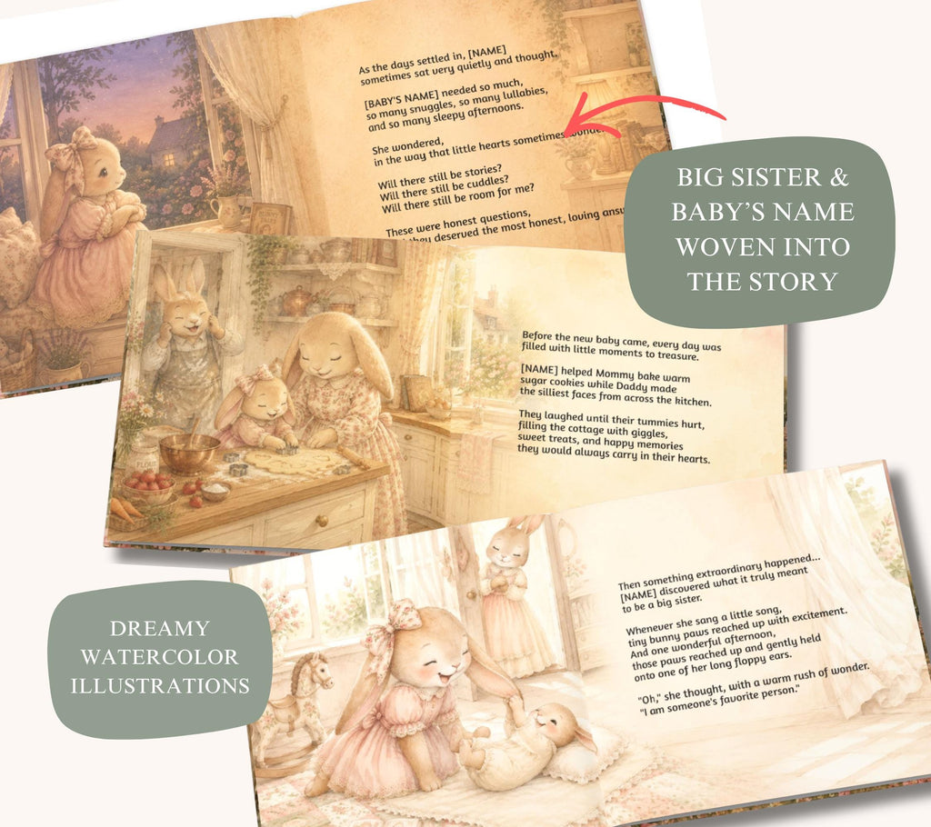 Personalized Woodland Bunny Big Sister Book
