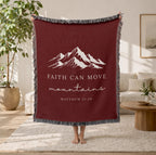 Faith Can Move Mountains Woven Blanket