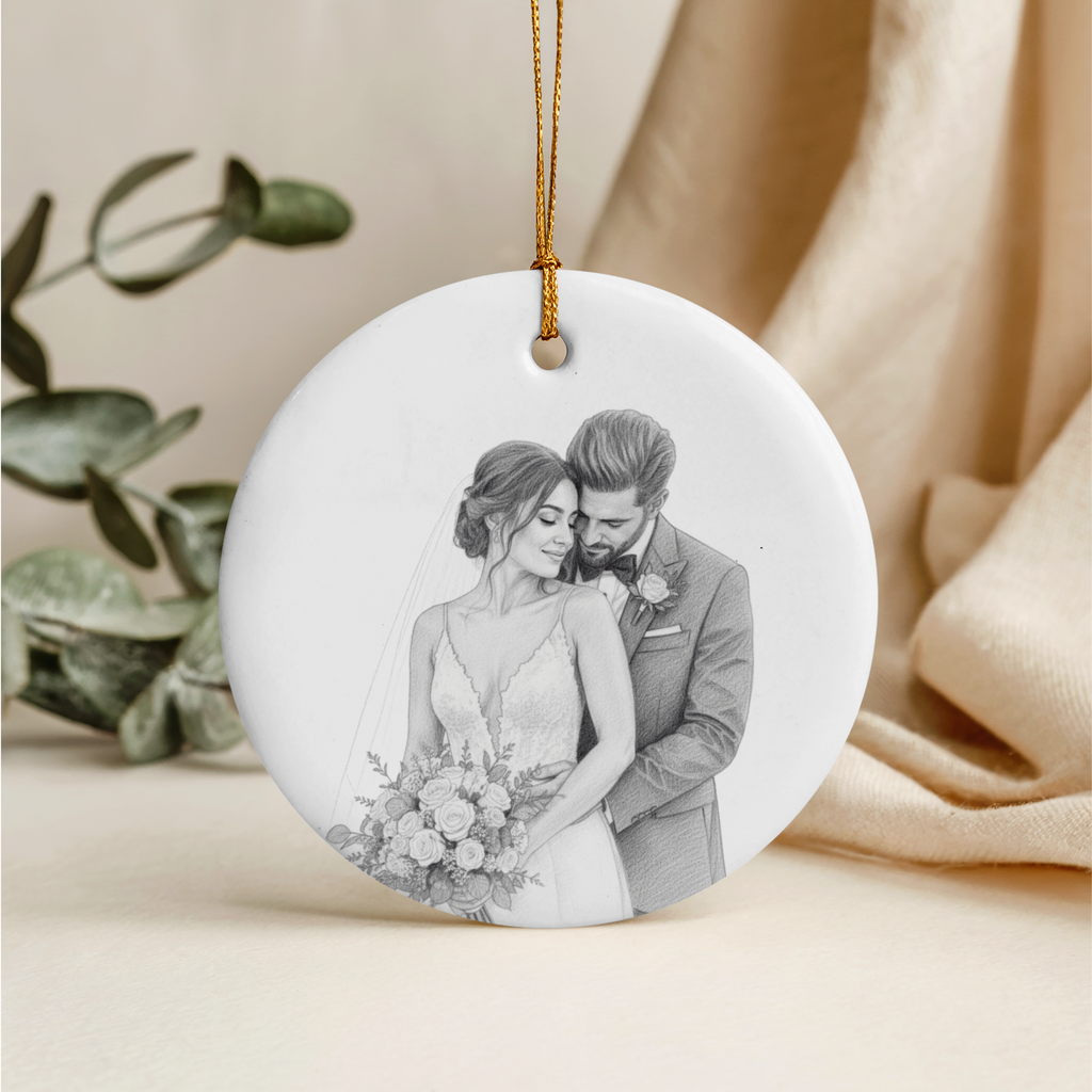 Personalized Wedding Portrait Ornament