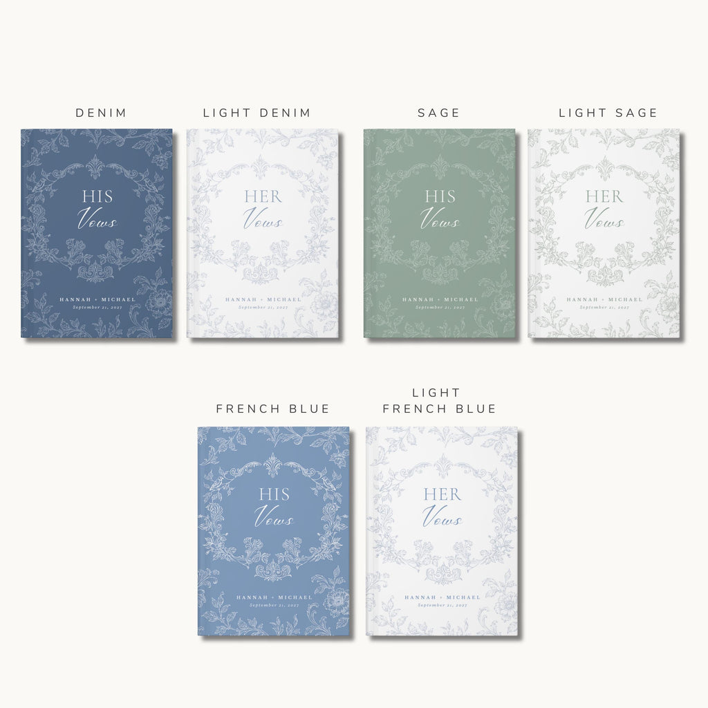 Personalized Toile Wedding Vow Book