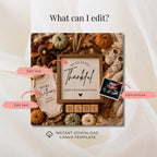 Digital Thanksgiving Pregnancy Announcment Template