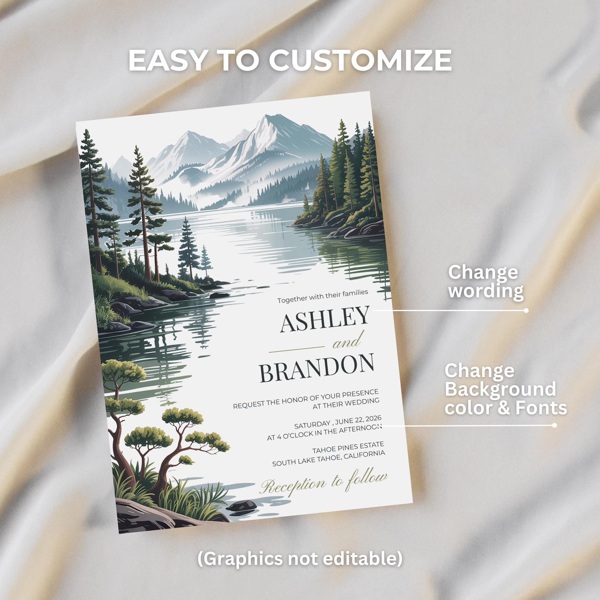 Mountain Wedding Invitation Template