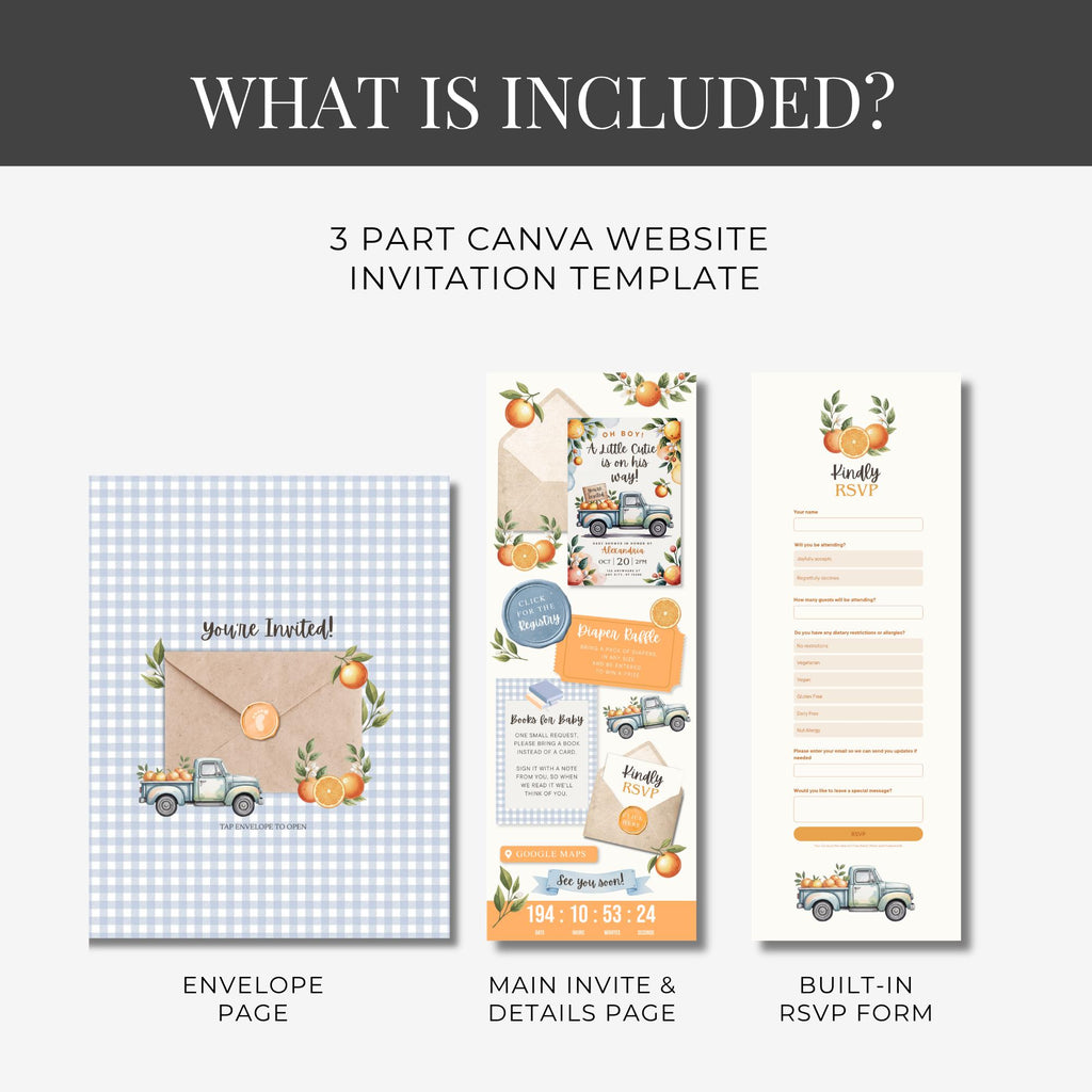 Little Cutie Baby Shower Website Invitation