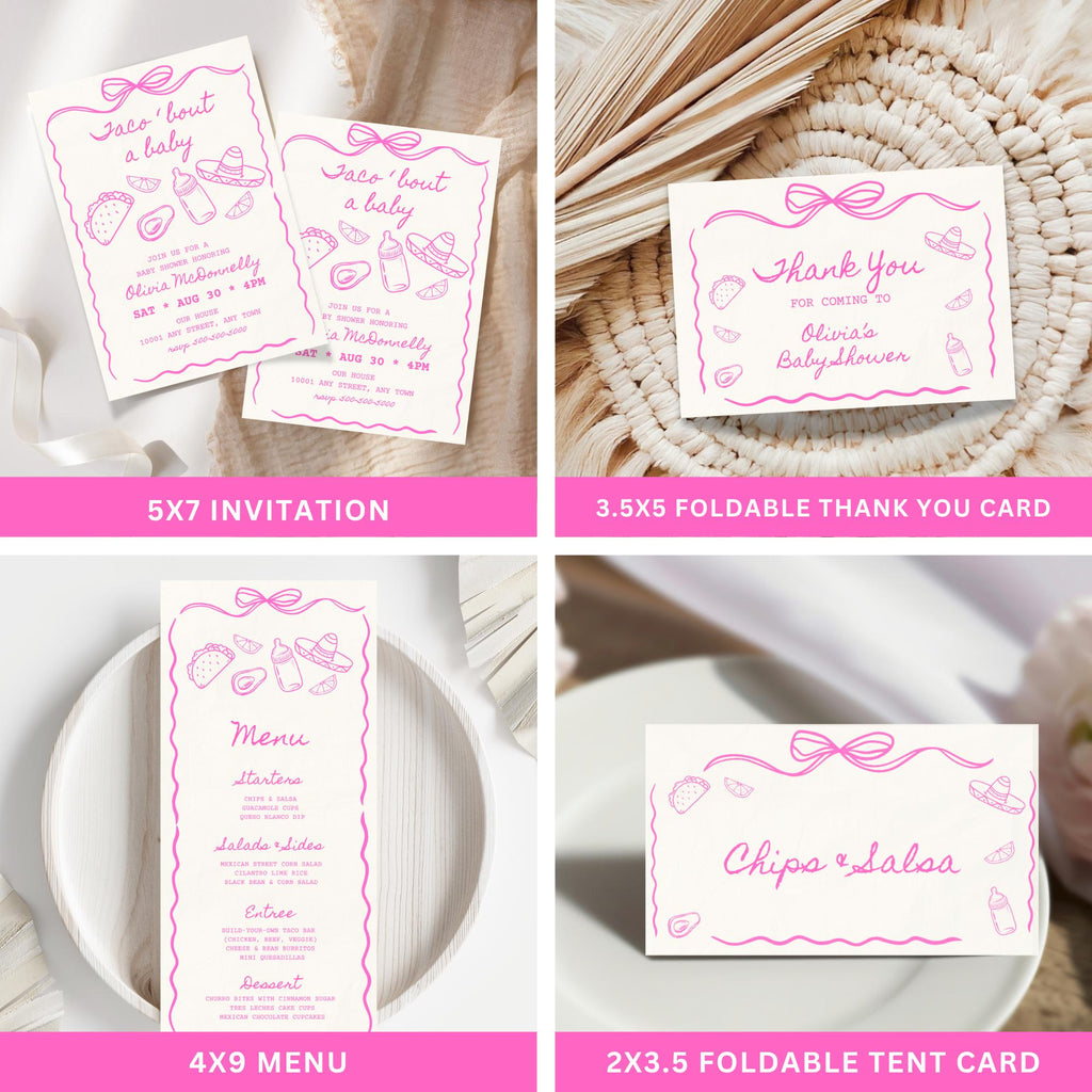 Pink Taco Baby Shower Bundle