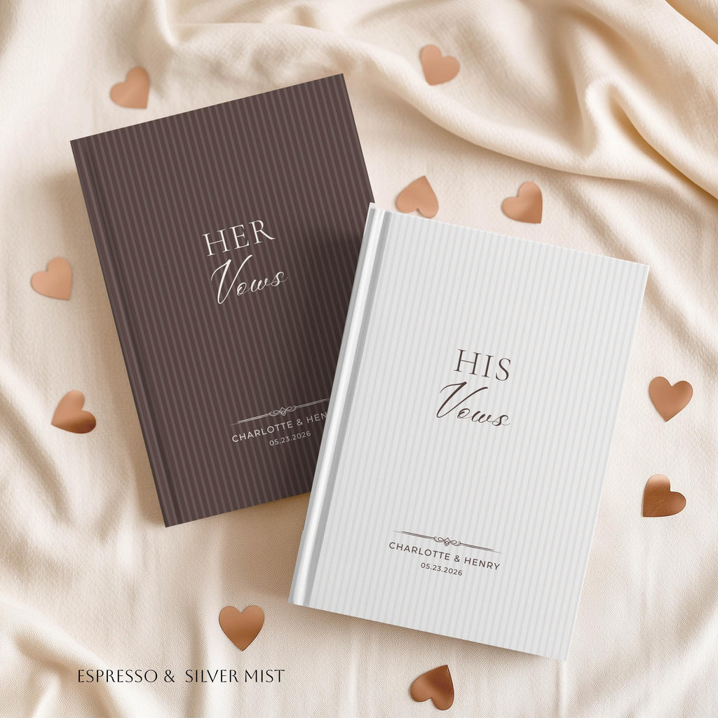 Personalized Stripe Wedding Vow Book