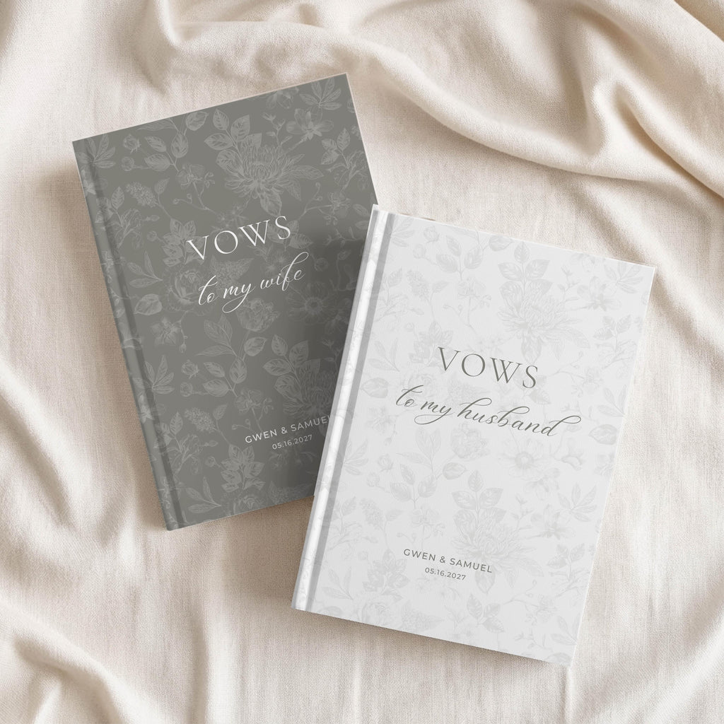 Personalized Toile Wedding Vow Book