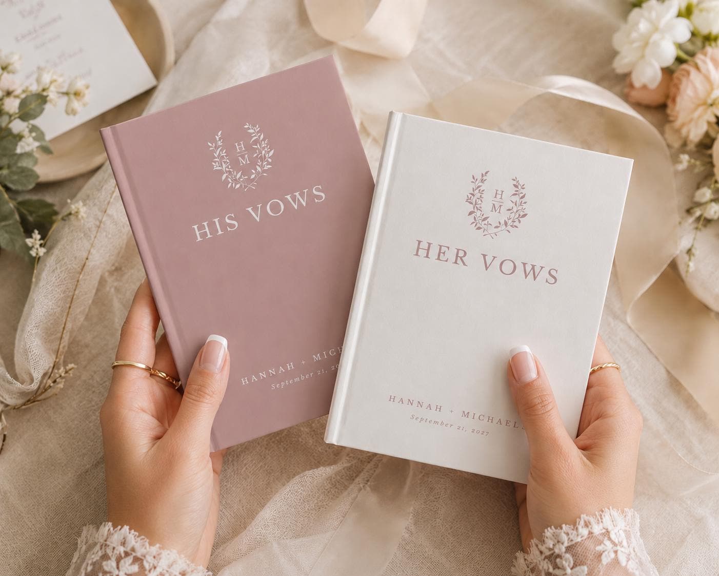 Personalized Monogram Wedding Vow Book