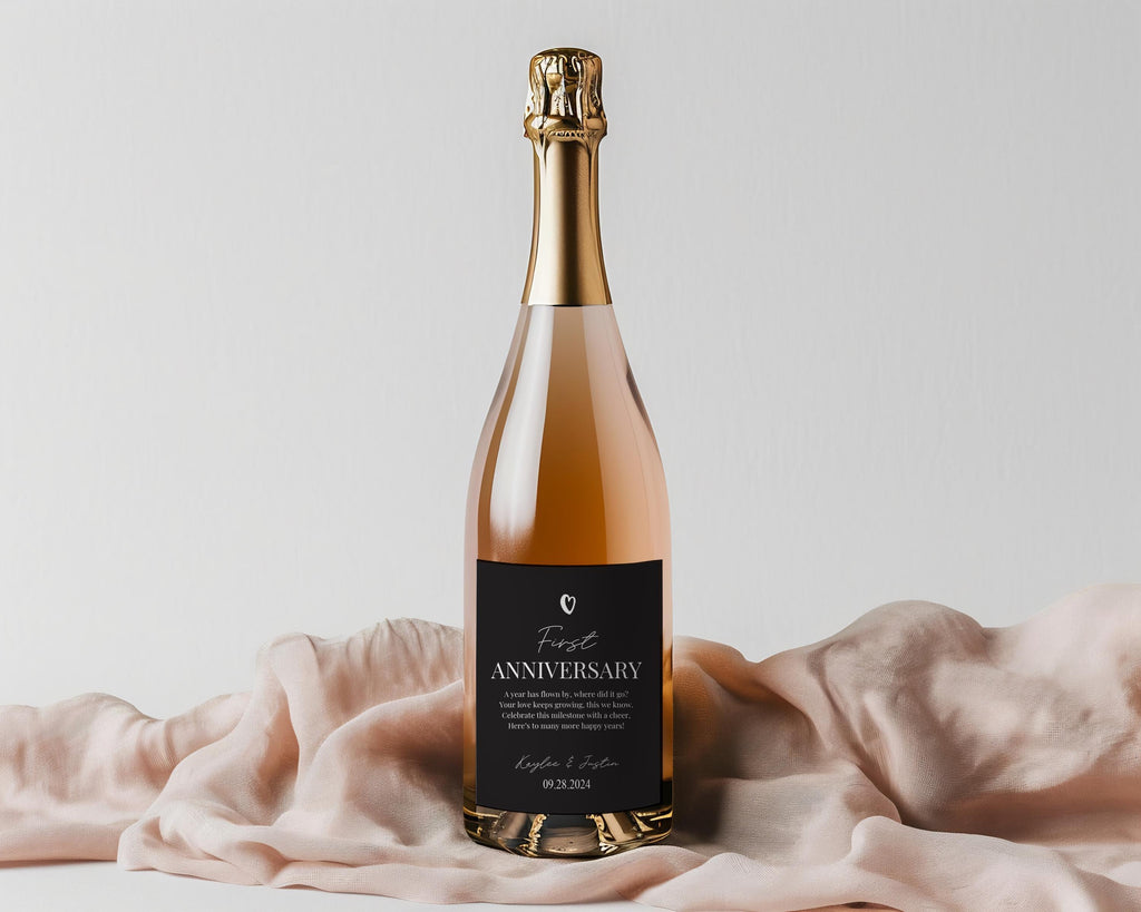 Year of Firsts Marriage Milestone Wine Bottle Labels