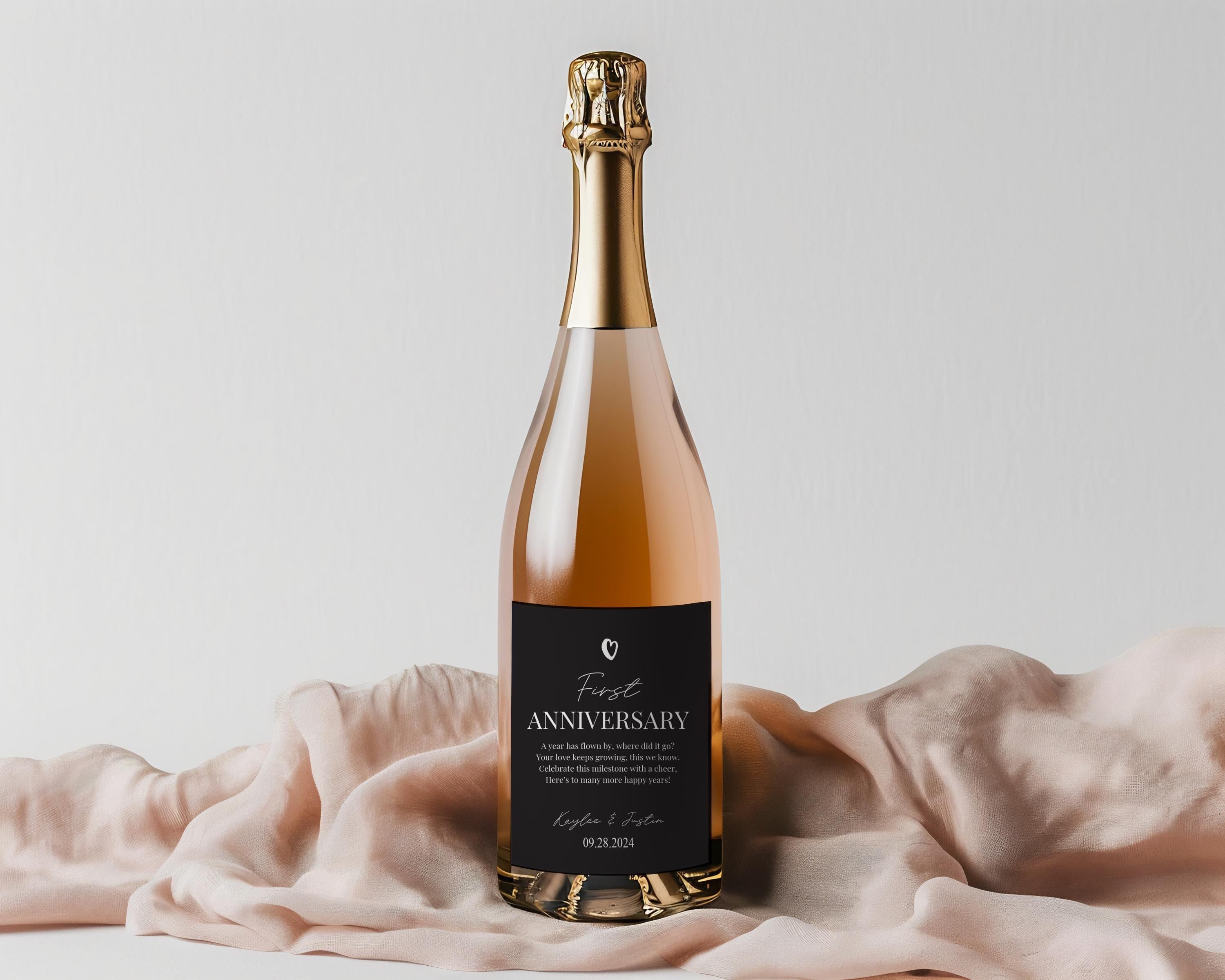 Year of Firsts Marriage Milestone Wine Bottle Labels