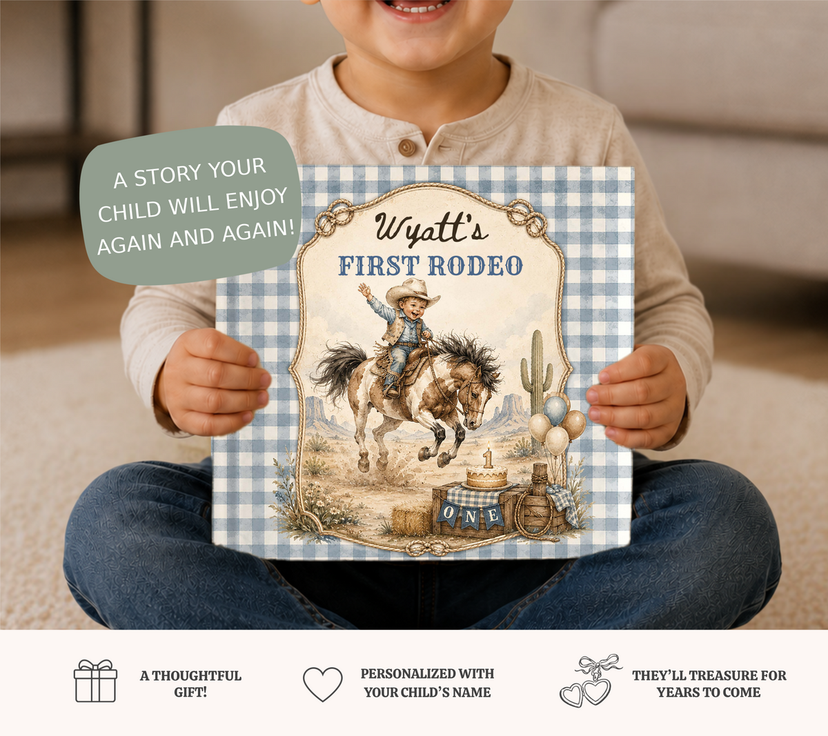 Personalized First Rodeo Birthday Book