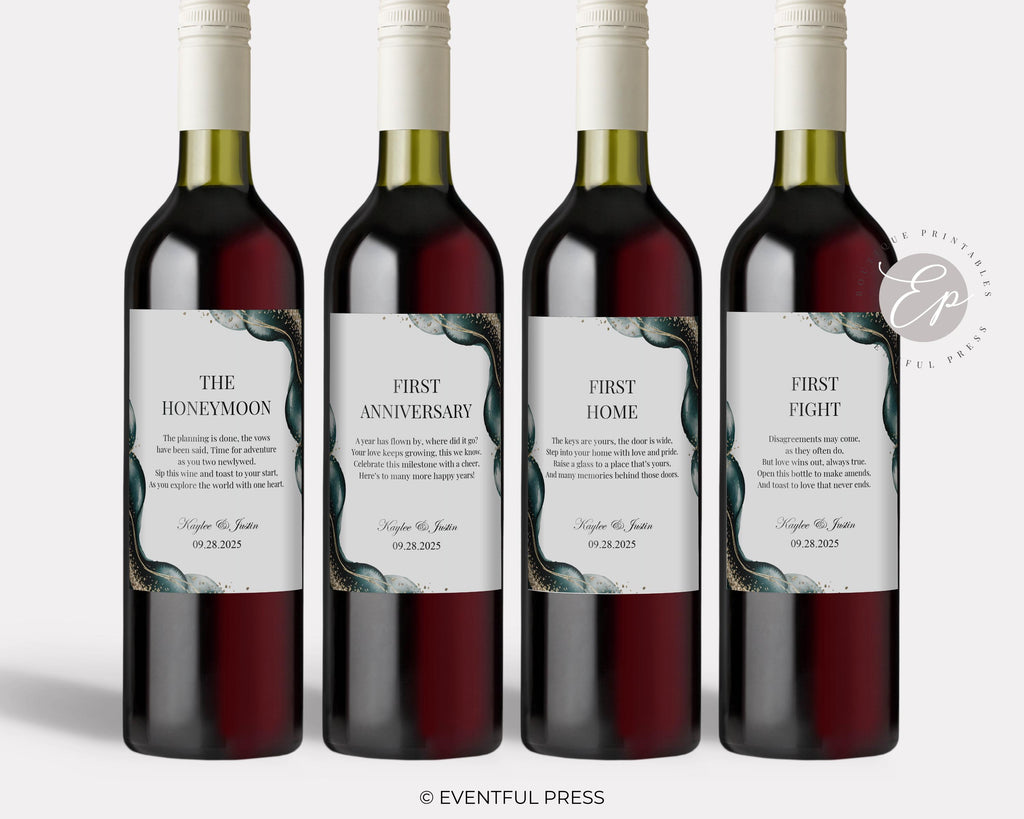Wedding Wine Bottle Label Set