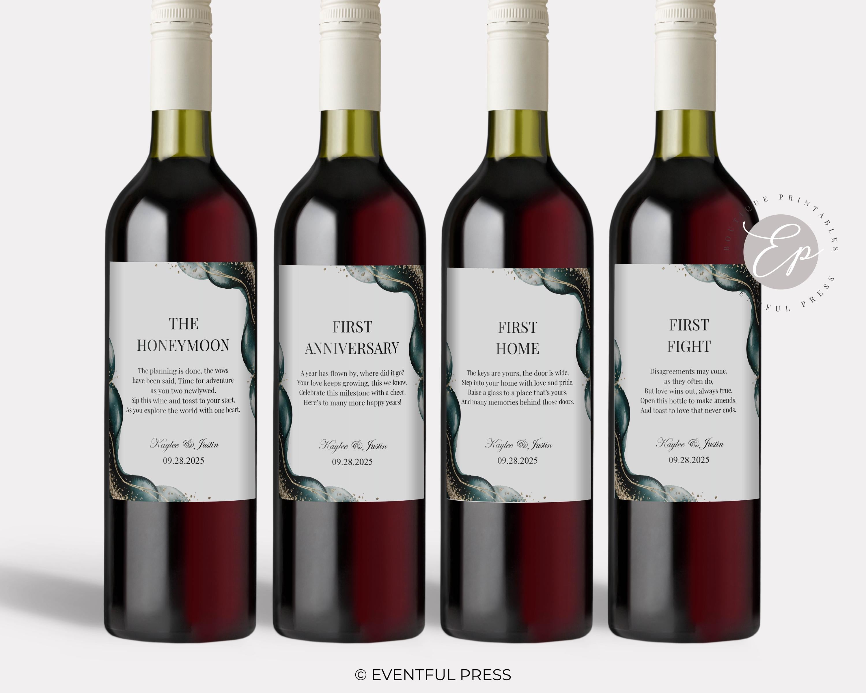 Wedding Wine Bottle Label Set