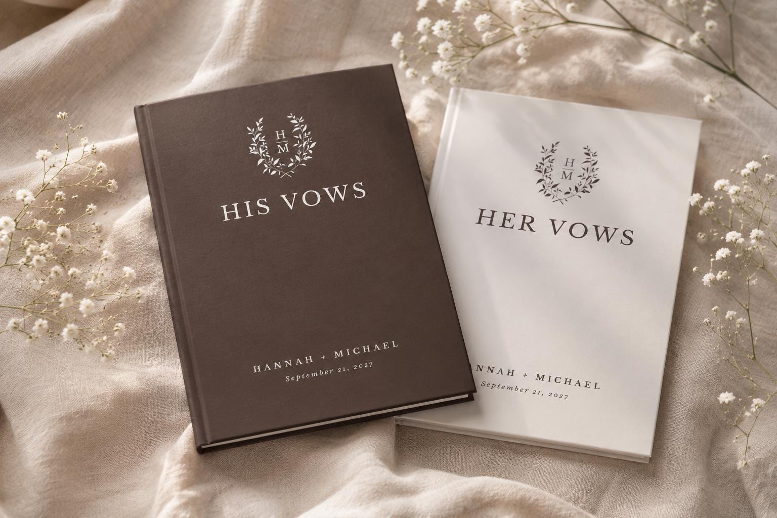 Personalized Monogram Wedding Vow Book