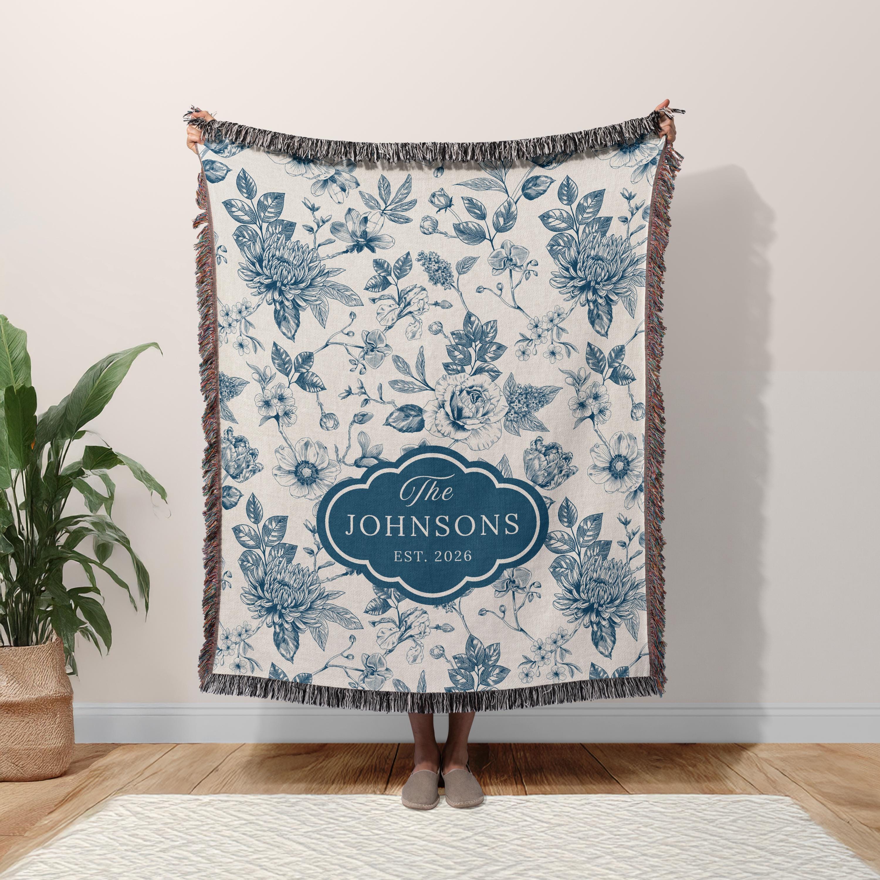 Vintage Toile Personalized Blanket