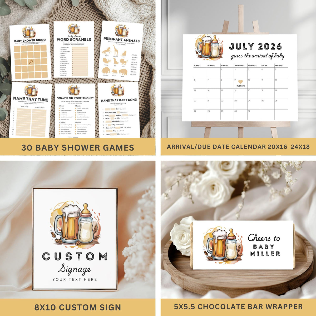 Beer & Diapers Baby Shower Bundle