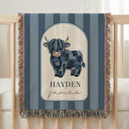 Personalized Highland Cow Baby Blanket