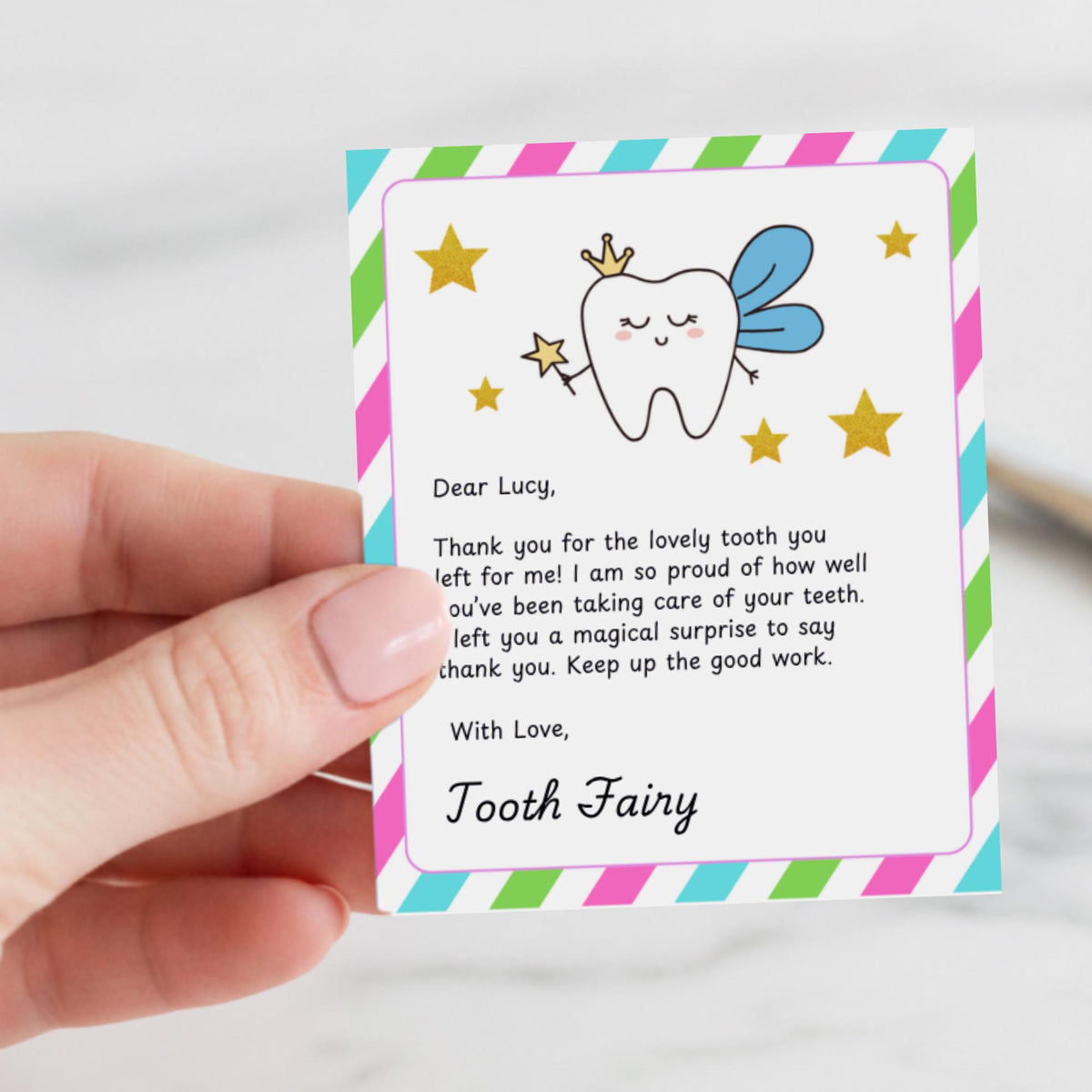 Colorful Tooth Fairy Letter Kit