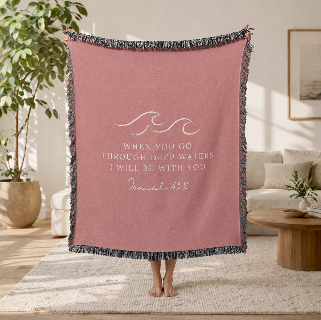 Isaiah 43:2 Woven Blanket