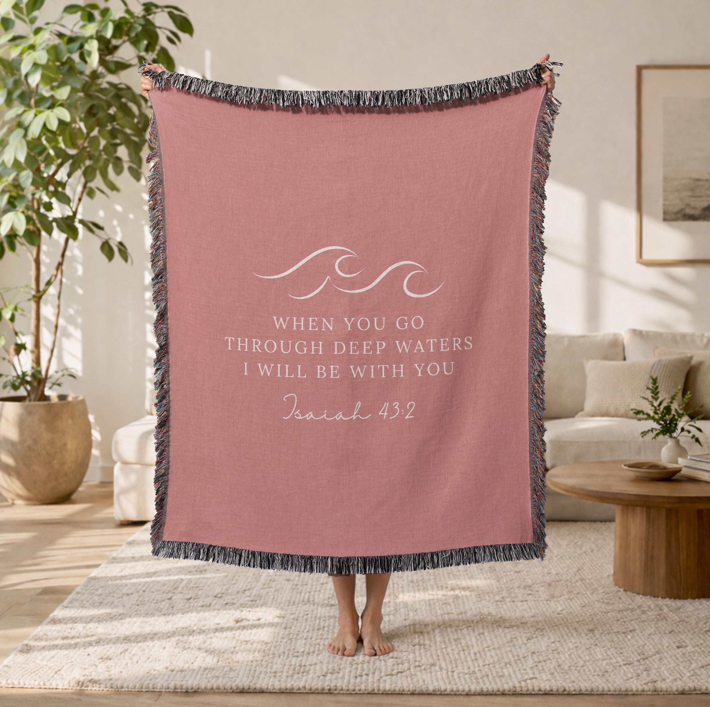 Isaiah 43:2 Woven Blanket