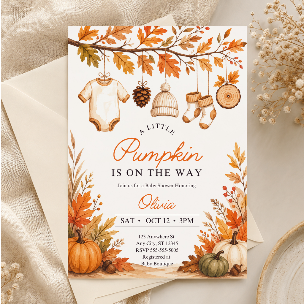 Pumpkin Baby Shower Invitation