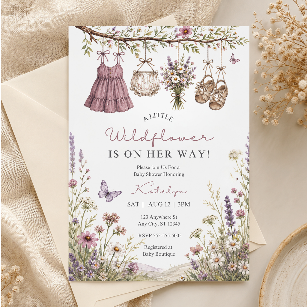 Wildflower Baby Shower Invitation