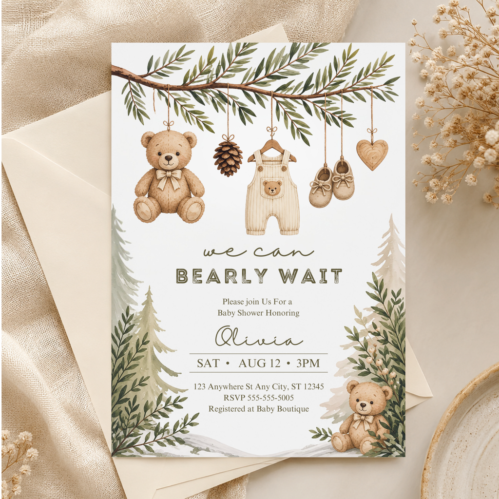 Bear Baby Shower Invitation