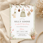 Pink Goose Baby Shower Invitation
