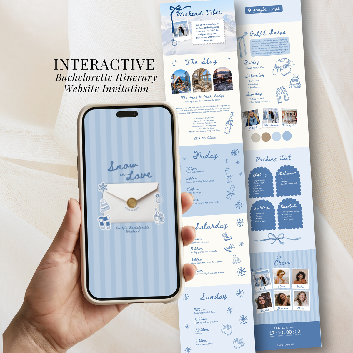 Snow in Low Itinerary Website