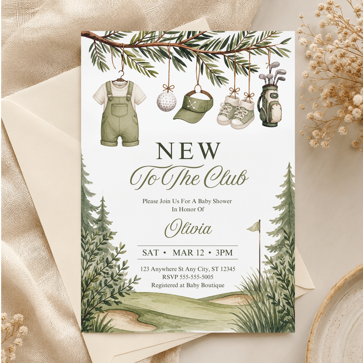 Golf Baby Shower Invitation