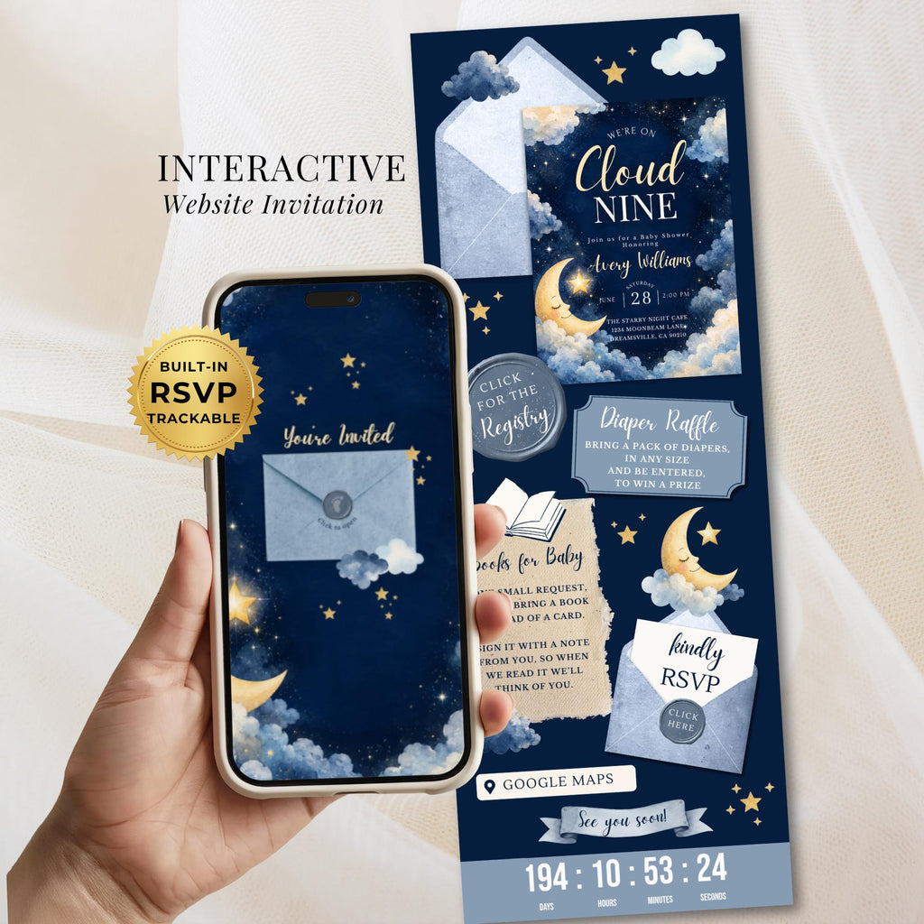 Moon & Stars Shower Website Invitation