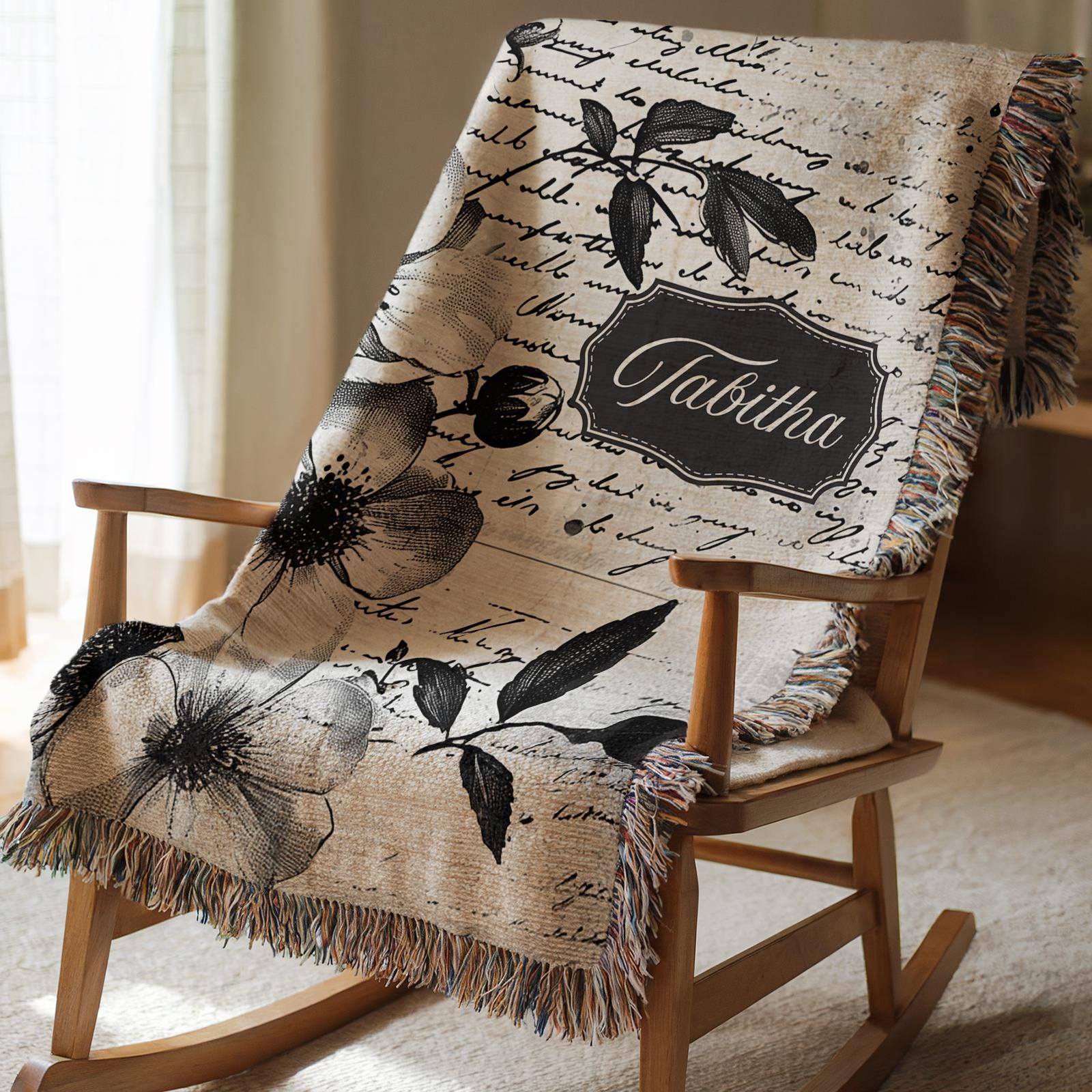 Personalized Name Woven Blanket for Her