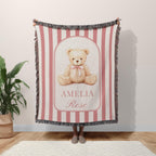 Pink Teddy Bear Baby Blanket