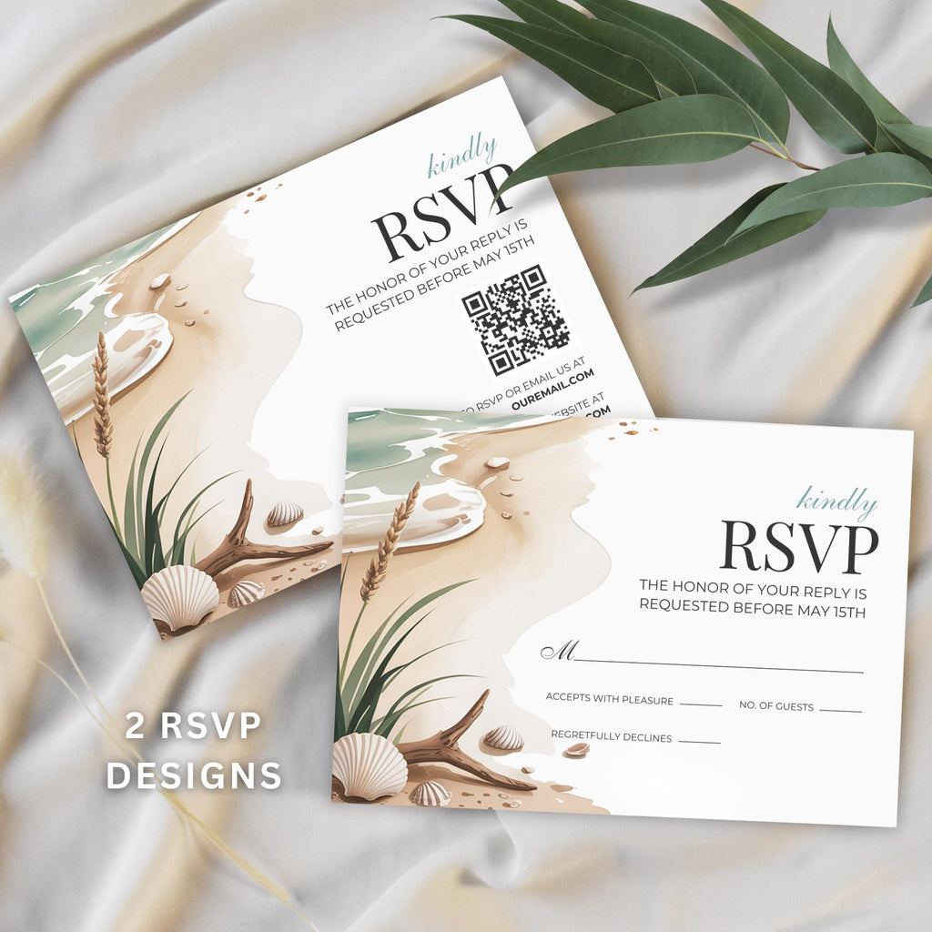 Beach Wedding Invitation Template