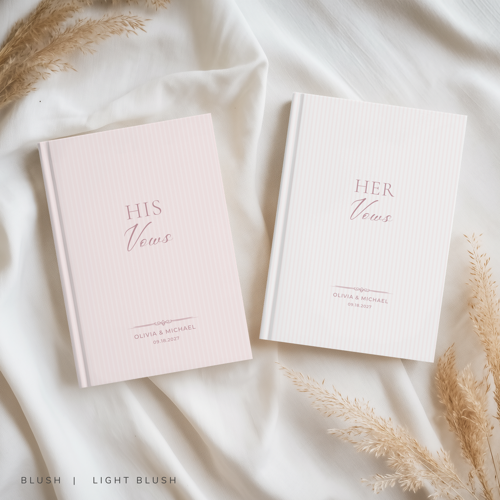 Personalized Stripe Wedding Vow Books