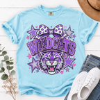 Purple Wildcats Coquette Mascot Shirt