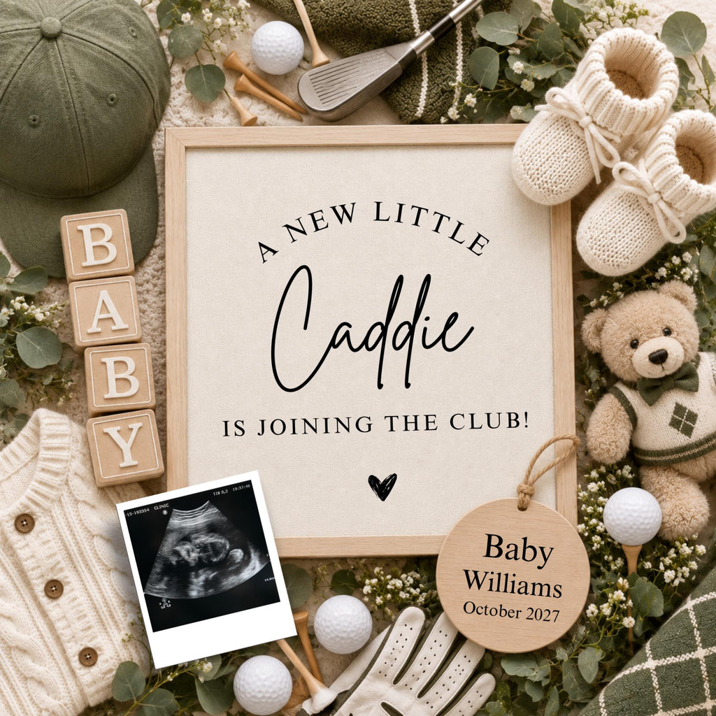 Digital Golf Pregnancy Announcment Template