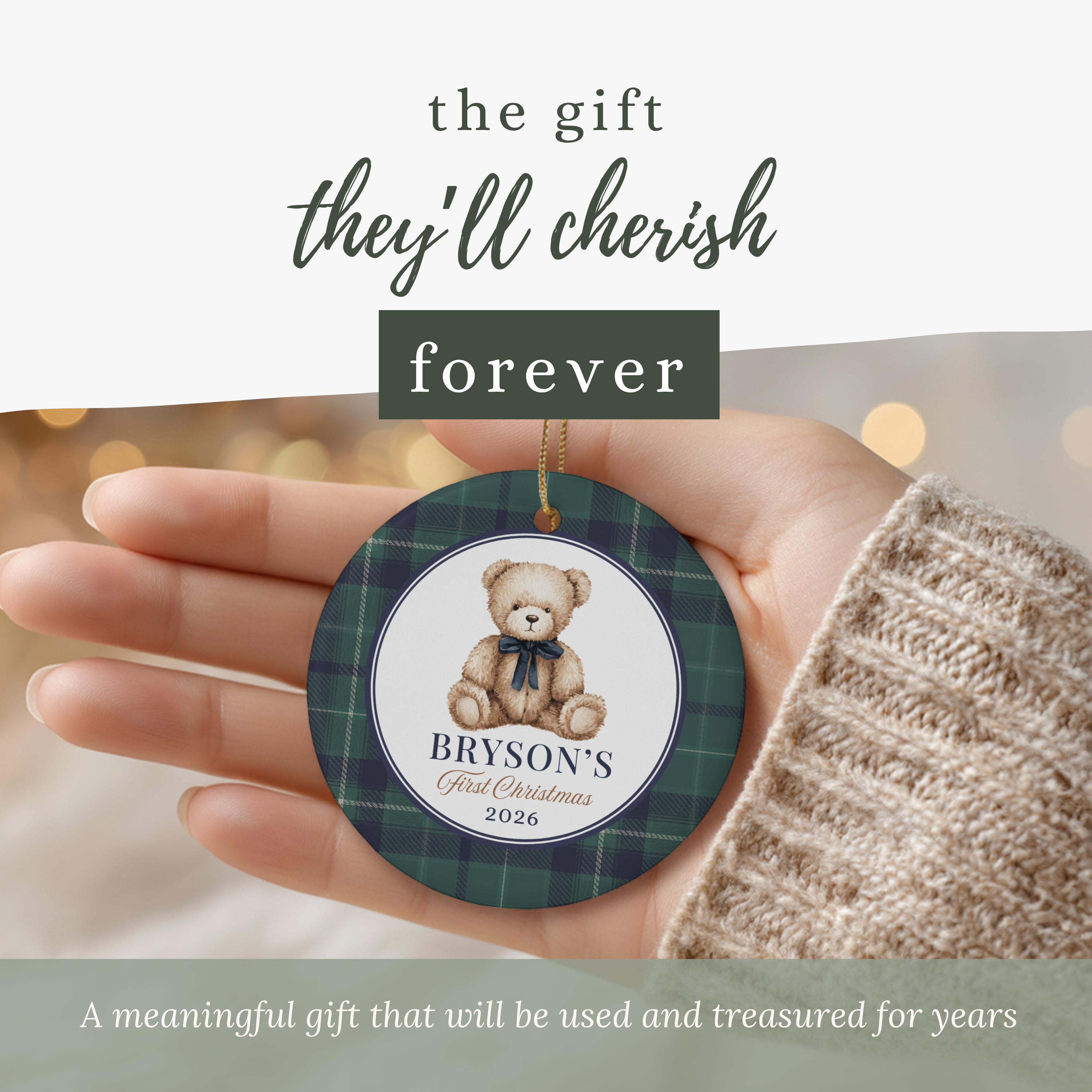 Teddy Bear First Christmas Ornament