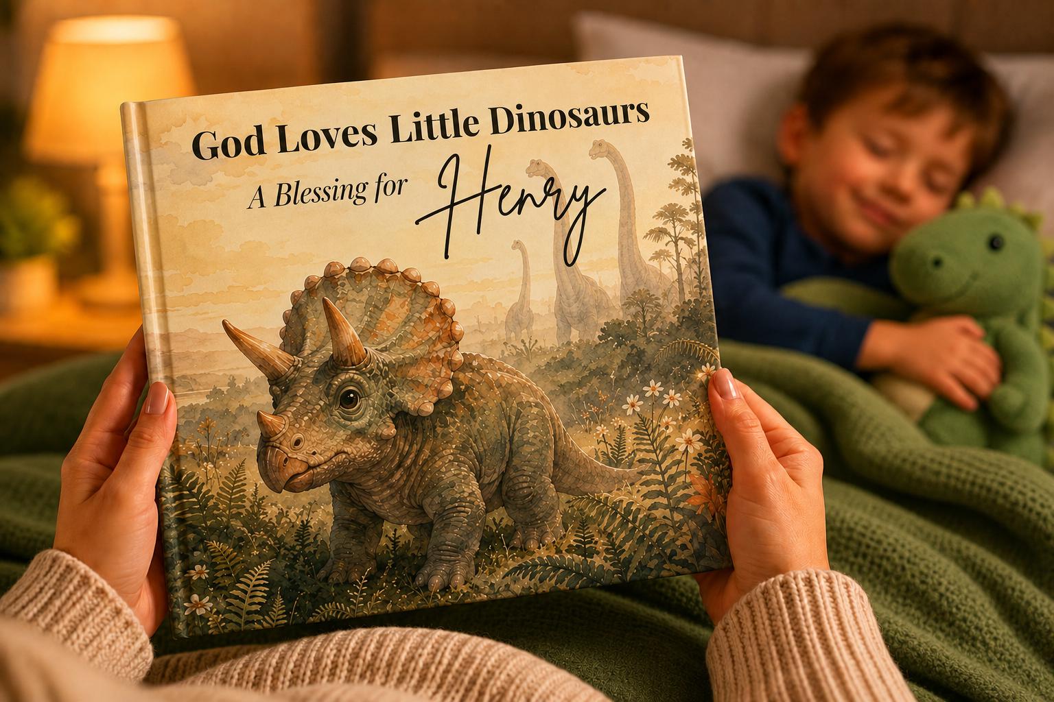 Personalized Christian Dinosaur Book with Name