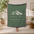 Faith Can Move Mountains Woven Blanket