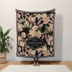 Personalized Floral Woven Blanket