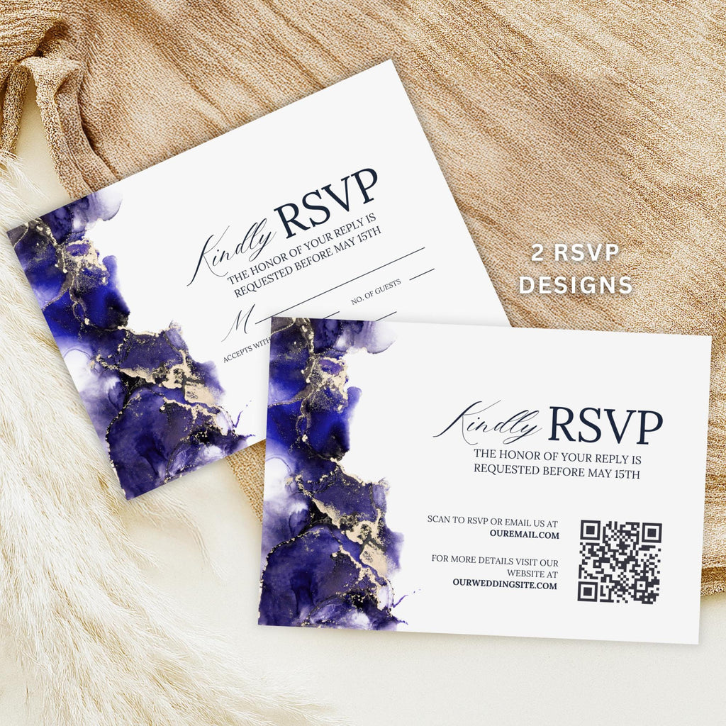Navy Wedding Invitation Suite