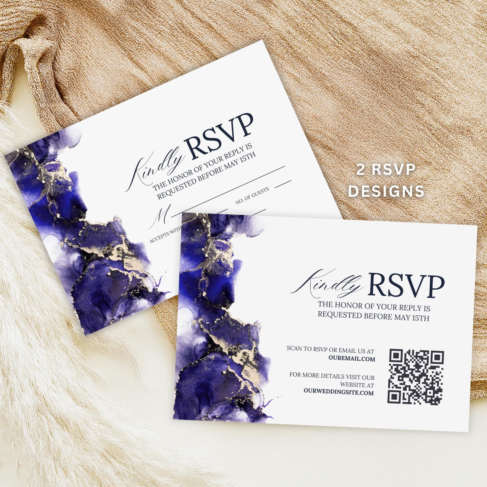Navy Wedding Invitation Suite