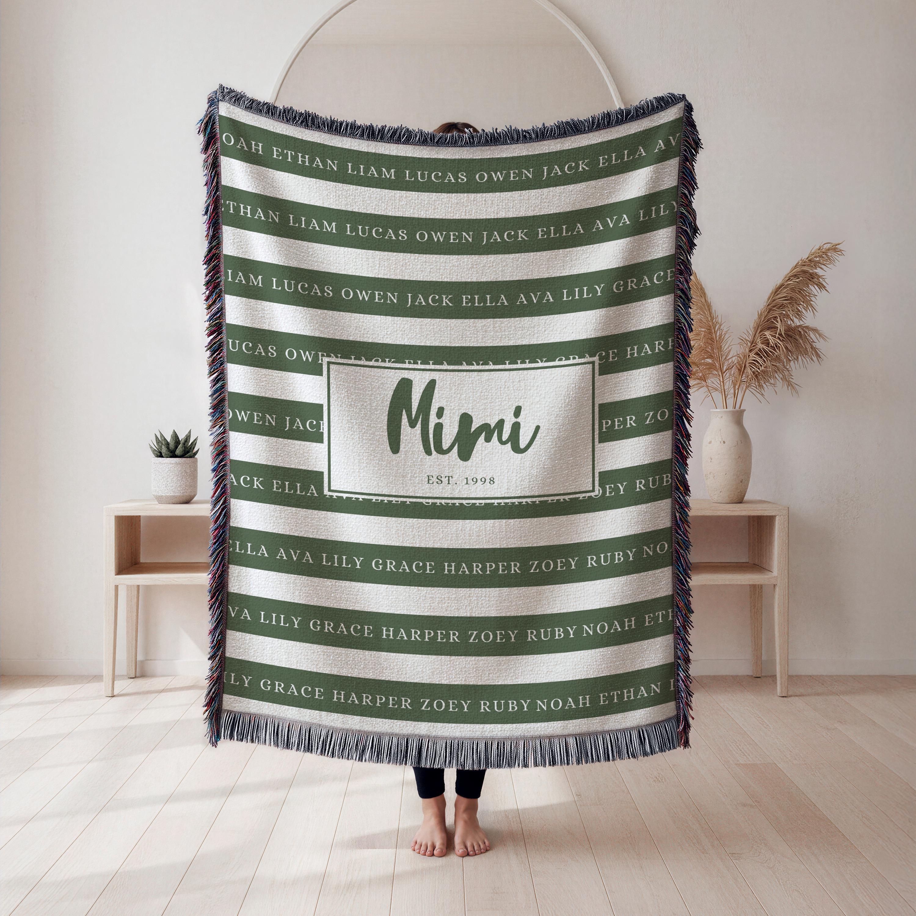 Personalized Grandma Blanket with Grandkids Names